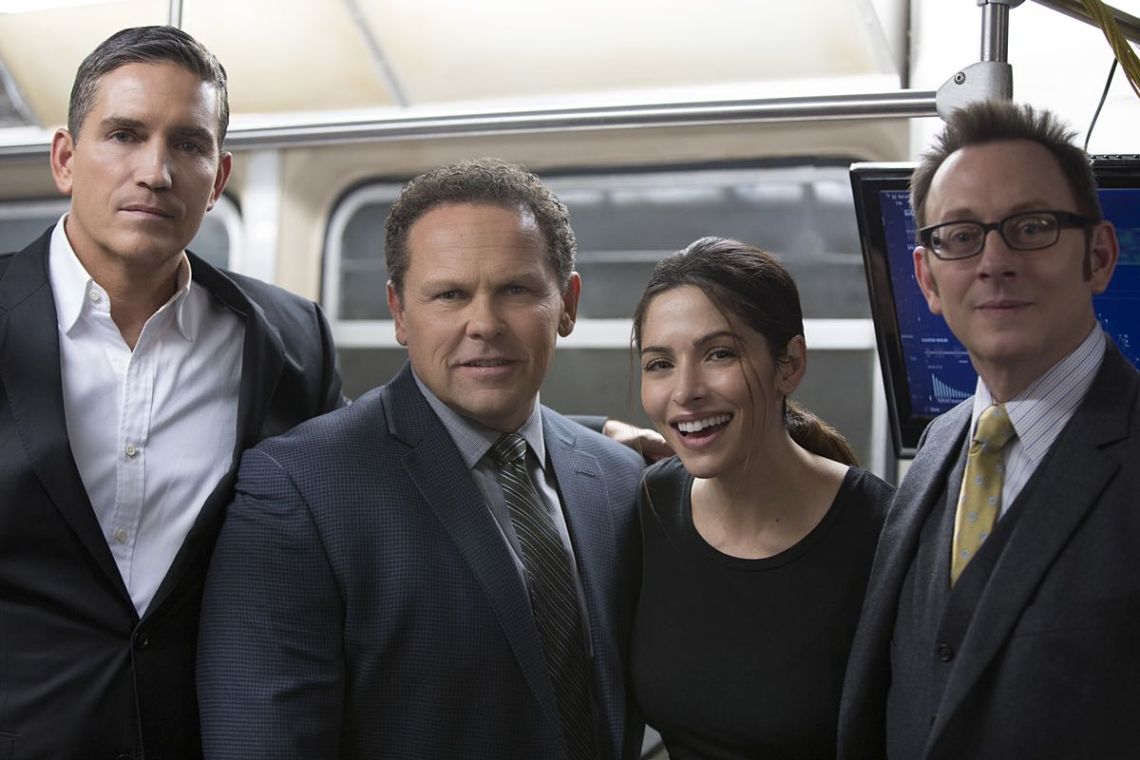 Jim Caviezel, Kevin Chapman, Sarah Shahi y Michael Emerson. (Foto de Giovanni Rufino).